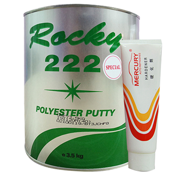 Rocky 222 聚酯腻子 (灰色) 与 固化剂